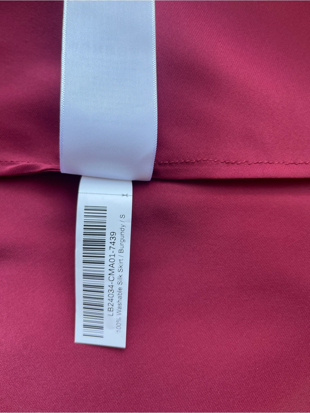 Quince Burgundy Satin Washable Silk Midi Skirt - Picture 9 of 10